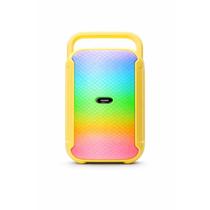 Caixa de Som Bluetooth Grasep D-S3210 12W RMS Portátil Amplificada FM RGB Bivolt 110v/220v Amarela