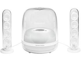 Caixa de Som Bluetooth Harman Kardon Soundsticks 4, 140W RMS, Design Transparente, Branco - HKSOUNDSTICK4WHTBR