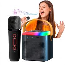 Caixa de Som Bluetooth Infantil com Microfone Karaokê Sem Fio Luz LED Portátil Recarregável