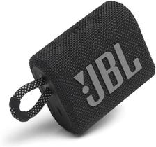 Caixa de Som Bluetooth JBL GO3 IPX7,Potência de 4.2 W RMS,À Prova d'água, Autonomia de 5 Horas Preto