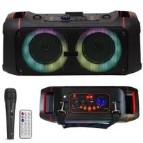 Caixa de Som Bluetooth Karaokê box X HSY boom Go XG9S Power RMS Sound Boost IP67 Preto Bivolt