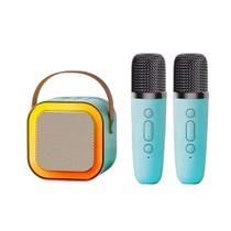 Caixa De Som Bluetooth Karaokê Led Com 02 Microfones K-12