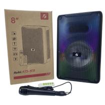 Caixa de Som Bluetooth KTS 8" Luz LED Portátil com Microfone Caixa de Som Bluetooth KTS 8" Luz LED Portátil com Microfone