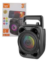 Caixa De Som Bluetooth Led Rgb 8w Al-3187