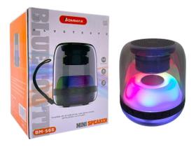 Caixa de Som Bluetooth LED RGB Bommax - 8W, USB, Auxiliar