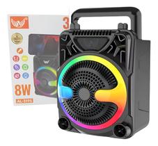 Caixa De Som Bluetooth Led Rgb Usb 8w Entrada P10 Al-3195