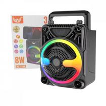 Caixa De Som Bluetooth LED RGB Usb Cartão TF 8W Entrada P10 Altomex AL-3195