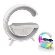 Caixa de Som Bluetooth Luminaria G RGB Led Carregador Induçao Celular Radio FM USB Amplificador Potente Musica Festa Comemoraçao Caixa de Som Bluetooth Luminaria G RGB Led Carregador Induçao Celular Radio FM USB Amplificador Potente Musica Festa Comemoraçao
