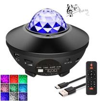 Caixa De Som Bluetooth Luminaria Projetor Galaxia Estrela H89