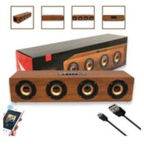 Caixa De Som Bluetooth Madeira Speaker Portátil Kts-1108 Pendrive Mp3 Radio Fm