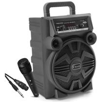 Caixa De Som Bluetooth Microfone Rádio FM Preto MS808BT - Gici Tech