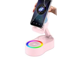 Caixa de som Bluetooth por indução sem fio 5 em 1 5000mAh rosa Caixa de som Bluetooth por indução sem fio 5 em 1 5000mAh rosa