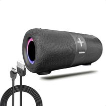 Caixa De Som Bluetooth Portátil 15W Potente RGB Com Alça Recarregável USB FM Auxiliar Pendrive Cartão TF