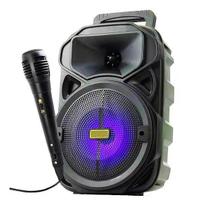 Caixa de som bluetooth portátil com microfone karaoke