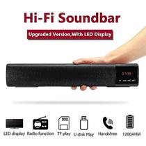 Caixa de Som Bluetooth Portátil com Subwoofer - Soundbar Estéreo Wireless (Preto)