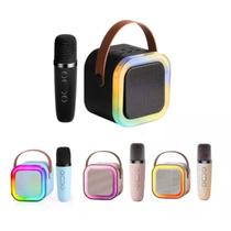 Caixa de Som Bluetooth Portatil LED RGB e Microfone com Função Karaoke Caixa de Som Bluetooth Portatil LED RGB e Microfone com Função Karaoke