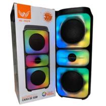 Caixa De Som Bluetooth Portátil Leve Com Som Estéreo E Luzes Coloridas