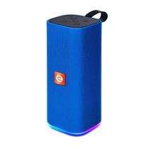 Caixa de Som Bluetooth Portátil Multimídia FM SD P2 USB Mic SoundBox Max com Led Colorido Exbom CS-M33BTL Azul