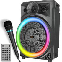 Caixa De Som Bluetooth Portatil Super Potente Led Com Microfone