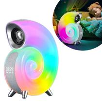Caixa de Som Bluetooth Relógio Luminária LED Caracol Caixa de Som Bluetooth Relógio Luminária LED Caracol