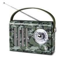 Caixa de Som Bluetooth Retro adoobox Rádio Camuflada com Bateria de 20h