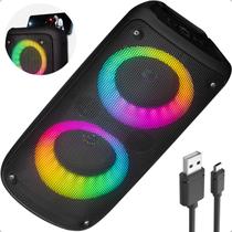 Caixa de Som Bluetooth RGB Amplificada Grande Com Alça Usb 20w