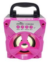 Caixa de som bluetooth rosa portatil radio fm sd usb blutufe - Grasep