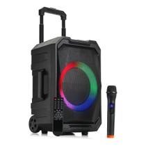 Caixa de Som Bluetooth Sombox DXK803 200W Woofer 8 RGB TWS Microfone IPX4