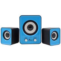 Caixa de Som Bluetooth subwoofer 2.1 6W Kp-7023 Azul