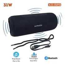 Caixa de Som Bluetooth TWS Wireless KD-829 Kaidi 31W Potencia a Prova D'água 828