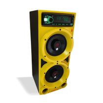 caixa de som bluetooth-usb-pendrive-p2 controle remoto amarela residencial festa/churrasco
