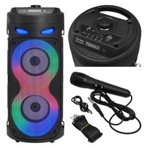 Caixa De Som Bluetooth Usb Portátil Sd PenDrive Auxiliar Microfone Led RGB Alto Falante Radio Fm Karaoke Subwoofer Caixa De Som Bluetooth Usb Portátil Sd PenDrive Auxiliar Microfone Led RGB Alto Falante Radio Fm Karaoke Subwoofer