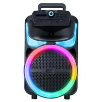 Caixa De Som Bluetooth Usb Radio Musica Bivolt Karaokê Led