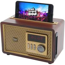 Caixa De Som Bluetooth USB SD Rádio FM Dourado MS071BT