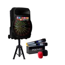 Caixa de Som Bluetooth XC-715T 700W + 2 Mic sem Fio + Tripé Caixa de Som Bluetooth XC-715T 700W + 2 Mic sem Fio + Tripé