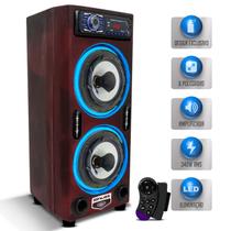 Caixa De Som Bob Residencial Shutt 340w RMS Subwoofer 6 Polegadas + Player Bluetooth USB Bivolt LED