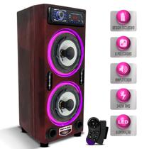 Caixa De Som Bob Residencial Shutt 340w RMS Subwoofer 6 Polegadas + Player Bluetooth USB Bivolt LED