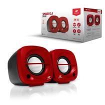 Caixa De Som C3 Para Notebook Computador 3W P2 Usb Vermelha