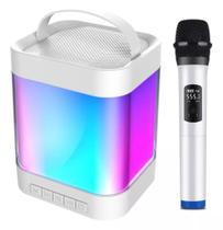 Caixa de Som Com LED Bluetooth Microfone Sem Fio Karaokê - Ka
