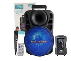 Caixa De Som Com Microfone Amplificadora Bluetooth Sem Fio USB Radio FM