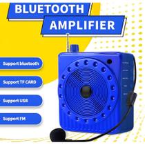 Caixa De Som Com Microfone Kit Professor Amplificador Voz Fm