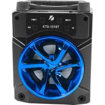 Caixa De Som Com Rádio FM Portátil Bluetooth LED Azul USB SD