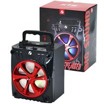 Caixa De Som Com Rádio FM Portátil Bluetooth Vermelho USB SD Caixa De Som Com Rádio FM Portátil Bluetooth Vermelho USB SD