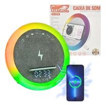 Caixa De Som Com Relógio Digital E Carregador Por Indução EL-1078 Caixa De Som Com Relógio Digital E Carregador Por Indução EL-1078