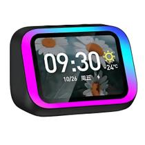 Caixa de Som Despertador inteligente Tela Touch LCD 4" Comando de voz Preto