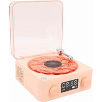 Caixa de Som Disco Vinil Vitrola Bluetooth Cartao TF Recarregavel Portatil Usb Luzes Led Musica Relaxante Decoraçao Iluminaçao Vintage Alto Falante