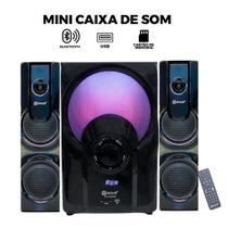 Caixa de Som Dotcell DC-S2250 75W RMS Bluetooth com Luzes LED e Controle Remoto