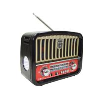 Caixa de som e Rádio AM FM portátil Recarregáve- Lanterna e luz colorida- Leitor USB, SD, TF - Inova