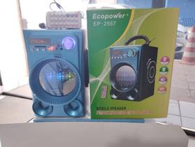 Caixa de Som Ecopower EP-2557 USB/SD/RÁDIO com Luz LED