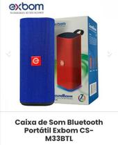 Caixa de Som Exbom Portátil Bateria Forte e Conexão Bluetooth Estável! Azul